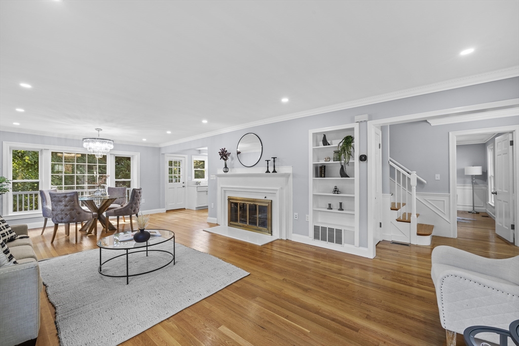 108 Radcliffe Road Belmont, MA 02478 - Photo 9 of 39 a living room with furniture and a fireplace