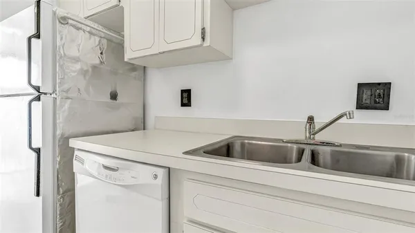 a close view of a sink and tap