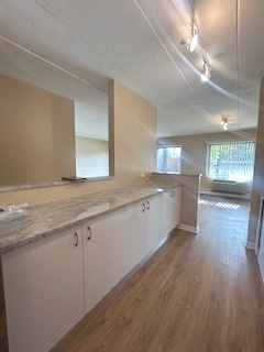 2215 West 111th Street, Unit 101 Chicago, IL 60643 - Photo 9 of 39 a large white kitchen with kitchen island and a dishwasher with wooden floor