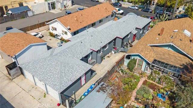 an aerial view of a house