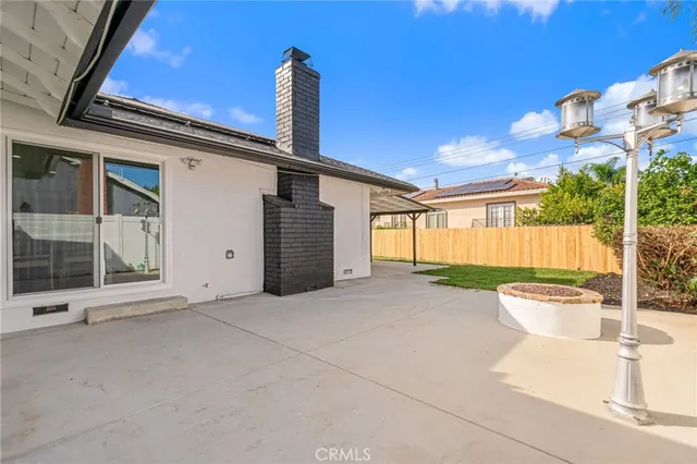 a view of a house with a patio