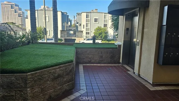 a view of a porch with a yard