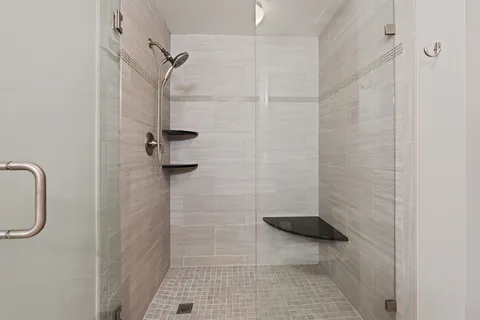 a view of workspace with wooden floor windows