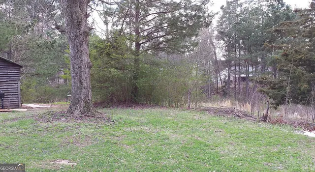 a backyard of a house with lots of green space