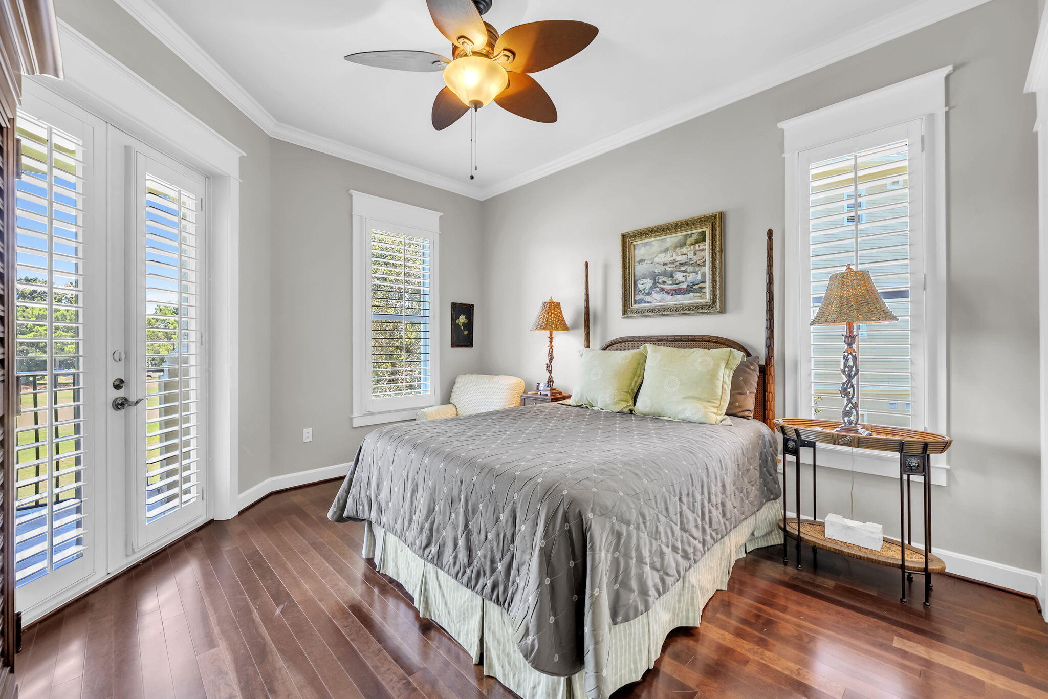 5360 Pine Ridge Lane, Unit 5360 Miramar Beach, FL 32550 - Photo 21 of 44 a bedroom with a bed and wooden floor