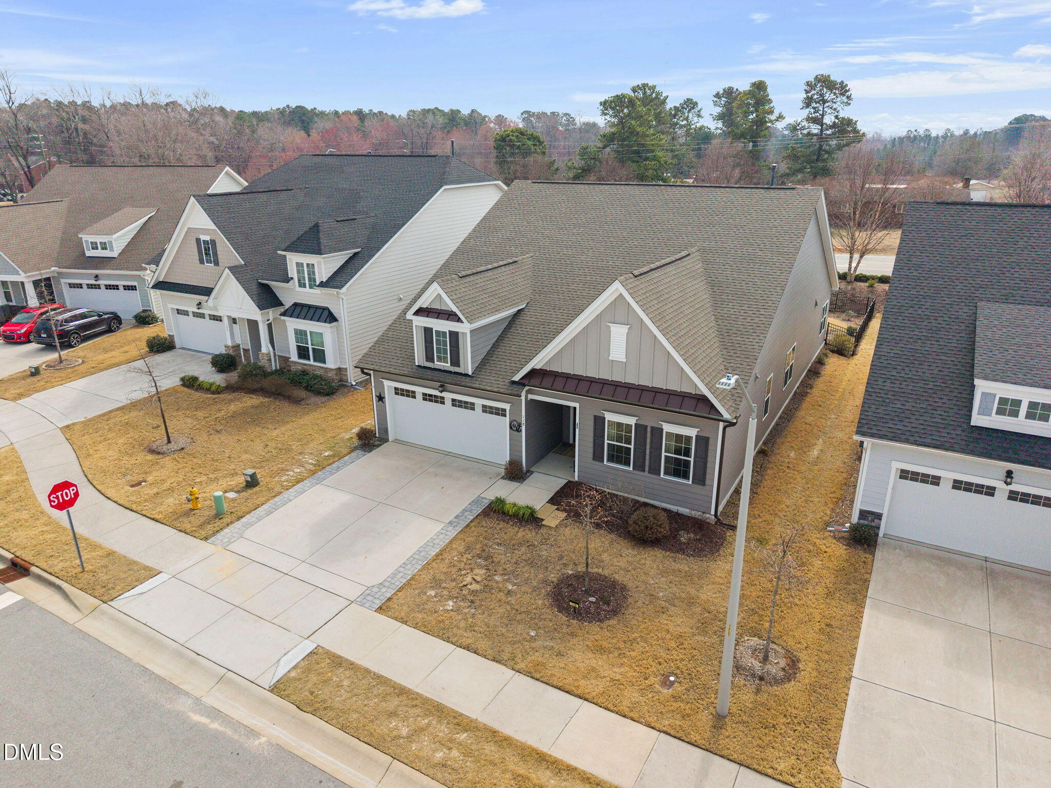 118 Mahogany Raleigh, NC 27610 - Photo 55 of 74 an aerial view of a house with swimming pool