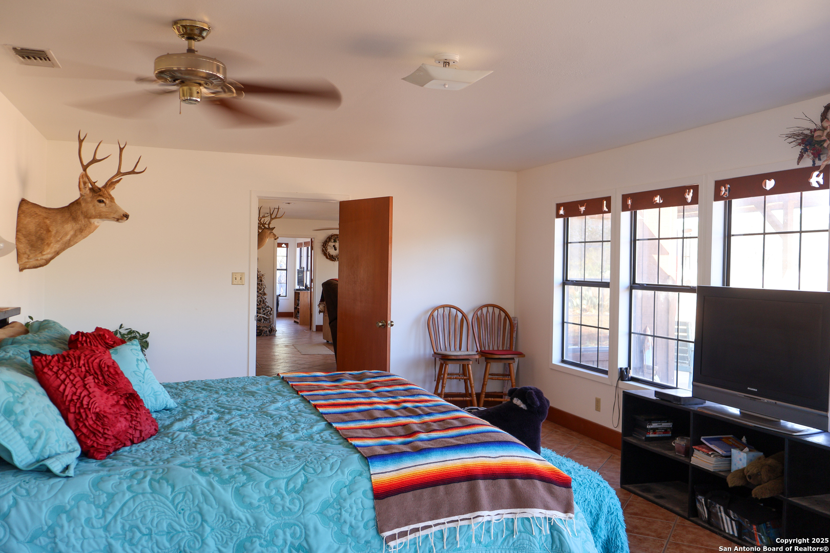 2356 Kc 314 Junction, TX 76849 - Photo 11 of 35 a bedroom with a bed and a flat tv screen on dresser
