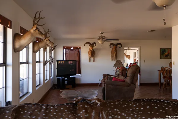 a living room with furniture