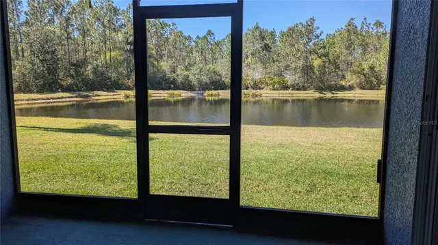 a view of lake from window