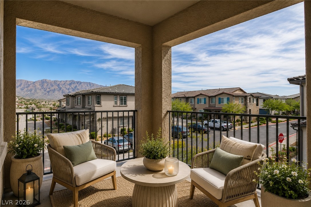 7330 North Decatur Boulevard, Unit 6 North Las Vegas, NV 89084 - Photo 3 of 42 Relax on the private patio, enjoying desert mountain vistas and neighborhood tranquility.