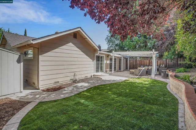 a view of a backyard with a garden