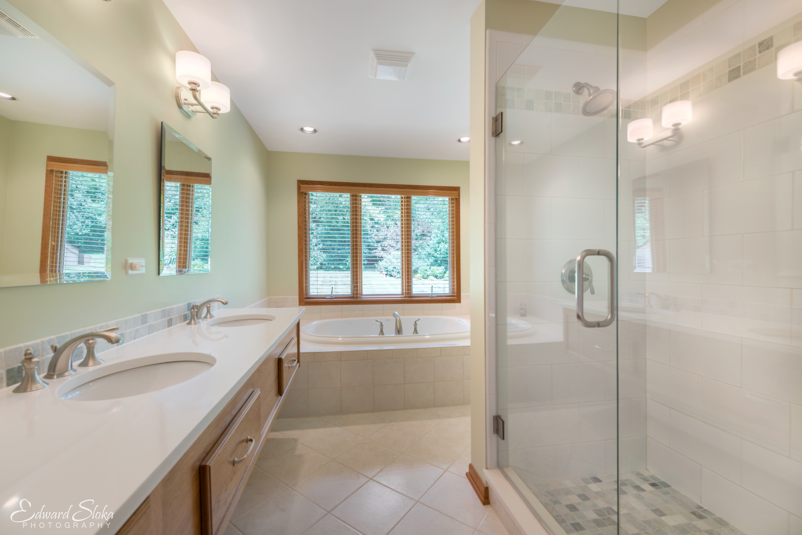 288 Fox Harbor Road Trout Valley, IL 60013 - Photo 26 of 34 a bathroom with a granite countertop sink mirror and shower