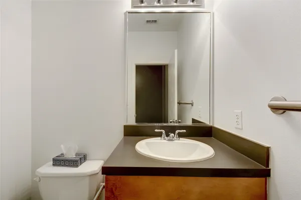 a view of a storage and utility room in a room