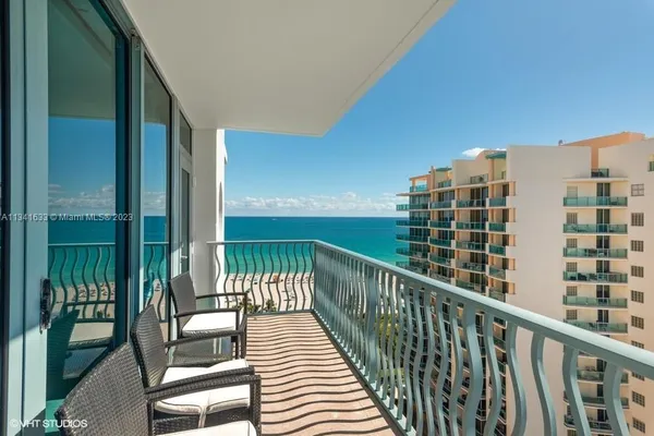 a view of balcony with couch