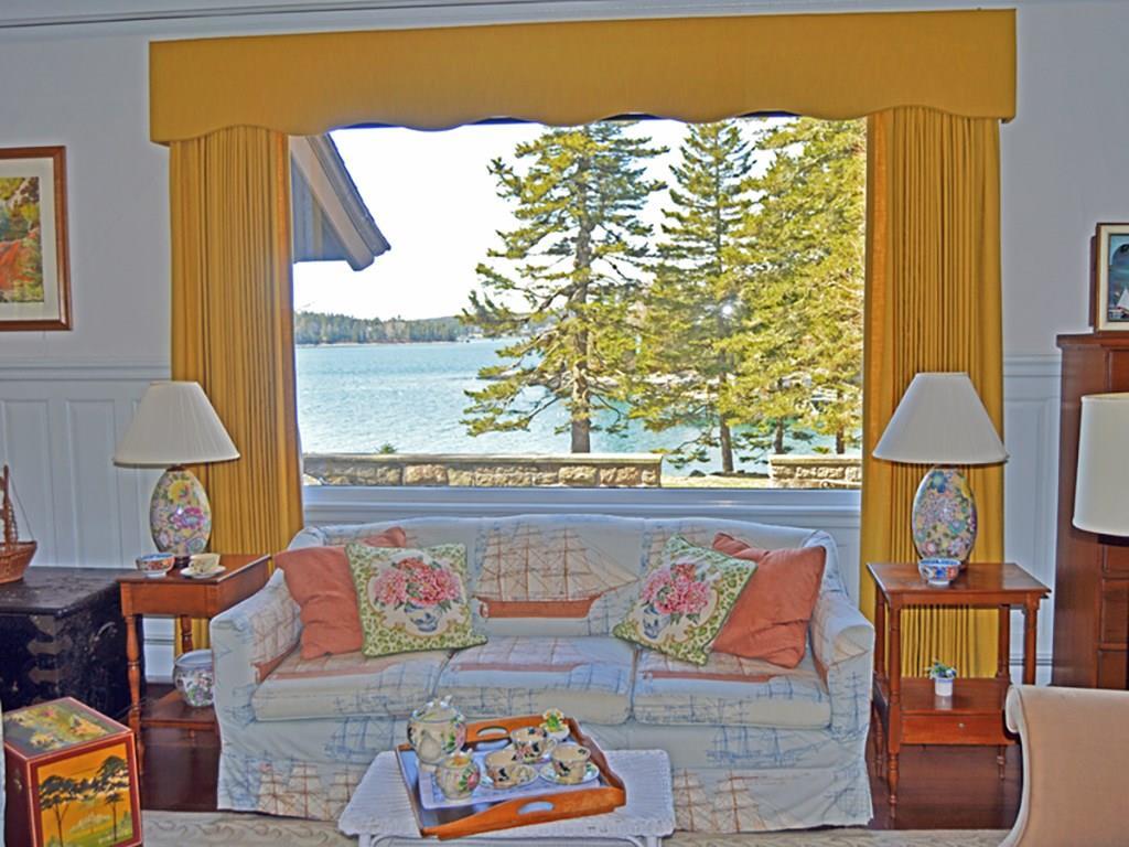 46 South Shore Road Northeast Harbor, ME 04662 - Photo 10 of 32 Comfortable living room with large...