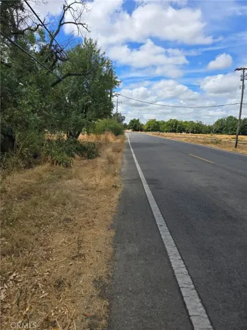 a view of a street with a houses