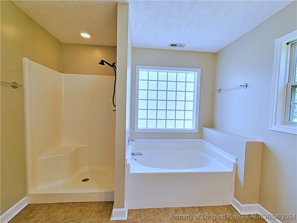 235 Chestnut Drive Raeford, NC 28376 - Photo 29 of 50 a bathroom with a bathtub and a shower