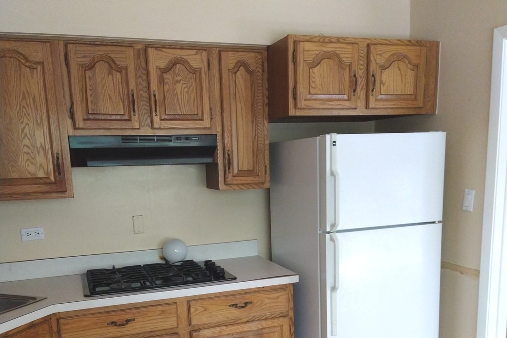 241 Red Oak Road Northbrook, IL 60062 - Photo 7 of 11 a kitchen with granite countertop cabinets and refrigerator