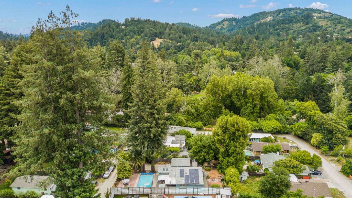 210 Madrona Way Ben Lomond, CA 95005 - Photo 52 of 56 an aerial view of residential houses with outdoor space and trees