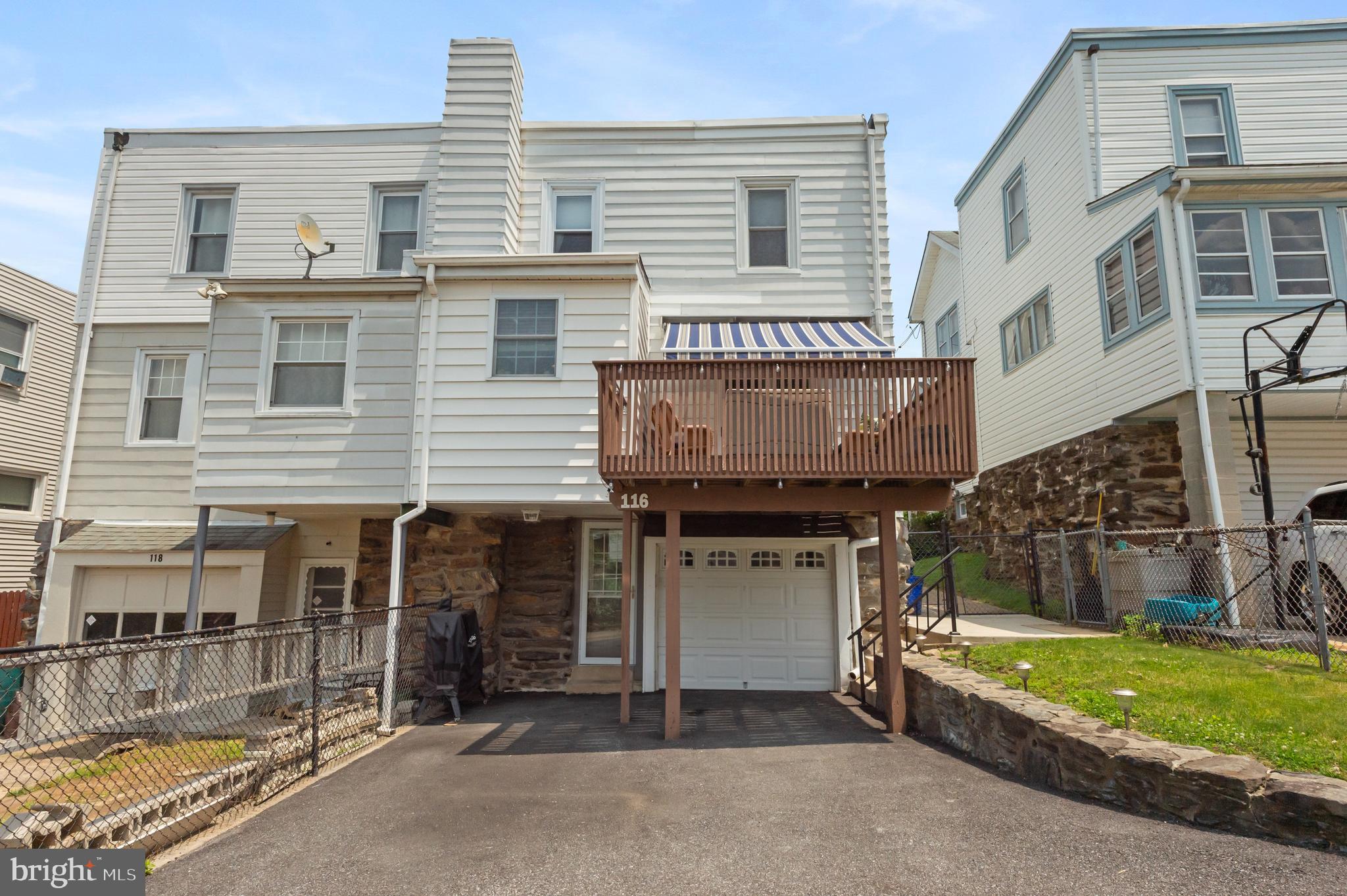 116 Oakley Road Upper Darby, PA 19082 - Photo 31 of 31 Rear Exterior, driveway, garage, deck