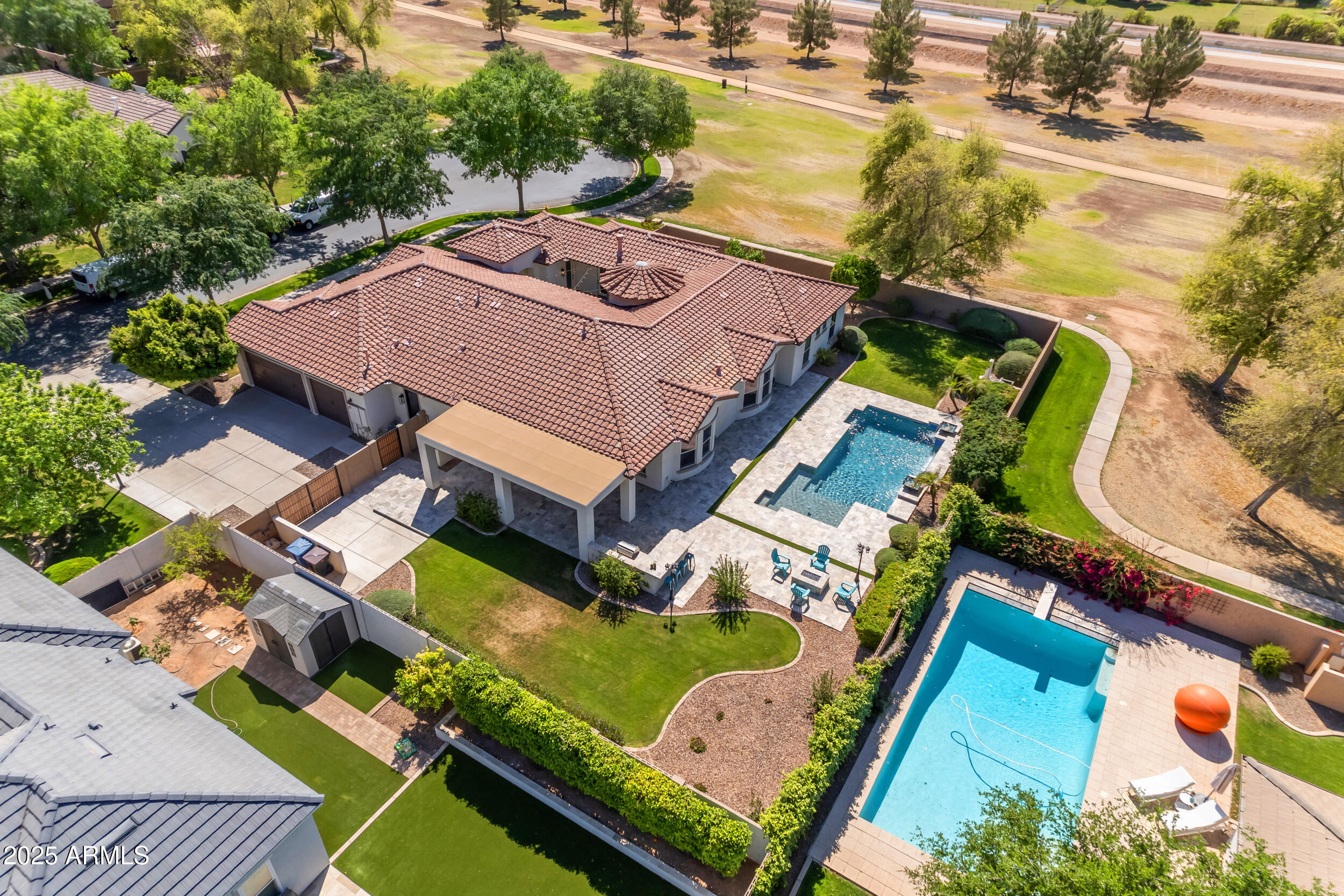 2820 Page Court Gilbert, AZ 85234 - Photo 93 of 109 an aerial view of a house with a swimming pool