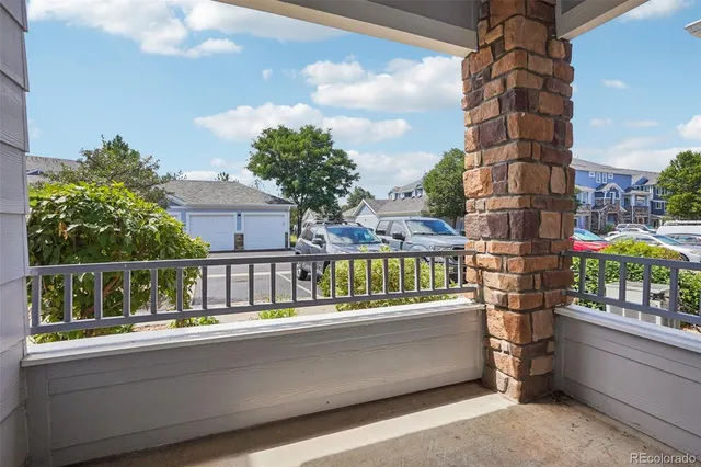 a balcony with city view