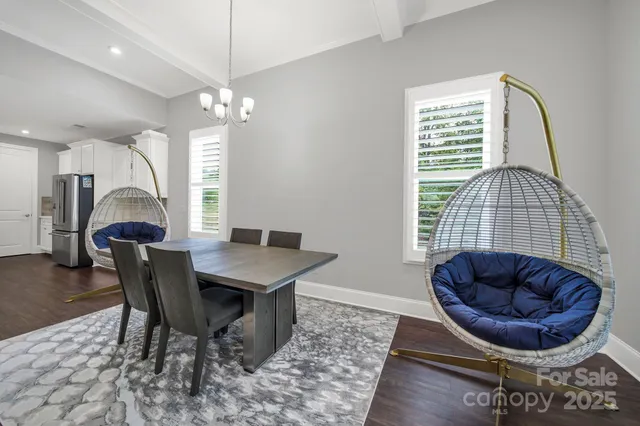 a workspace with furniture and window