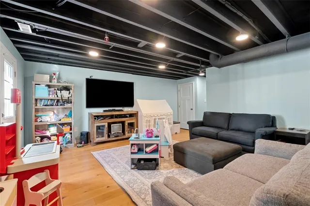 a view of a livingroom with furniture and a couch