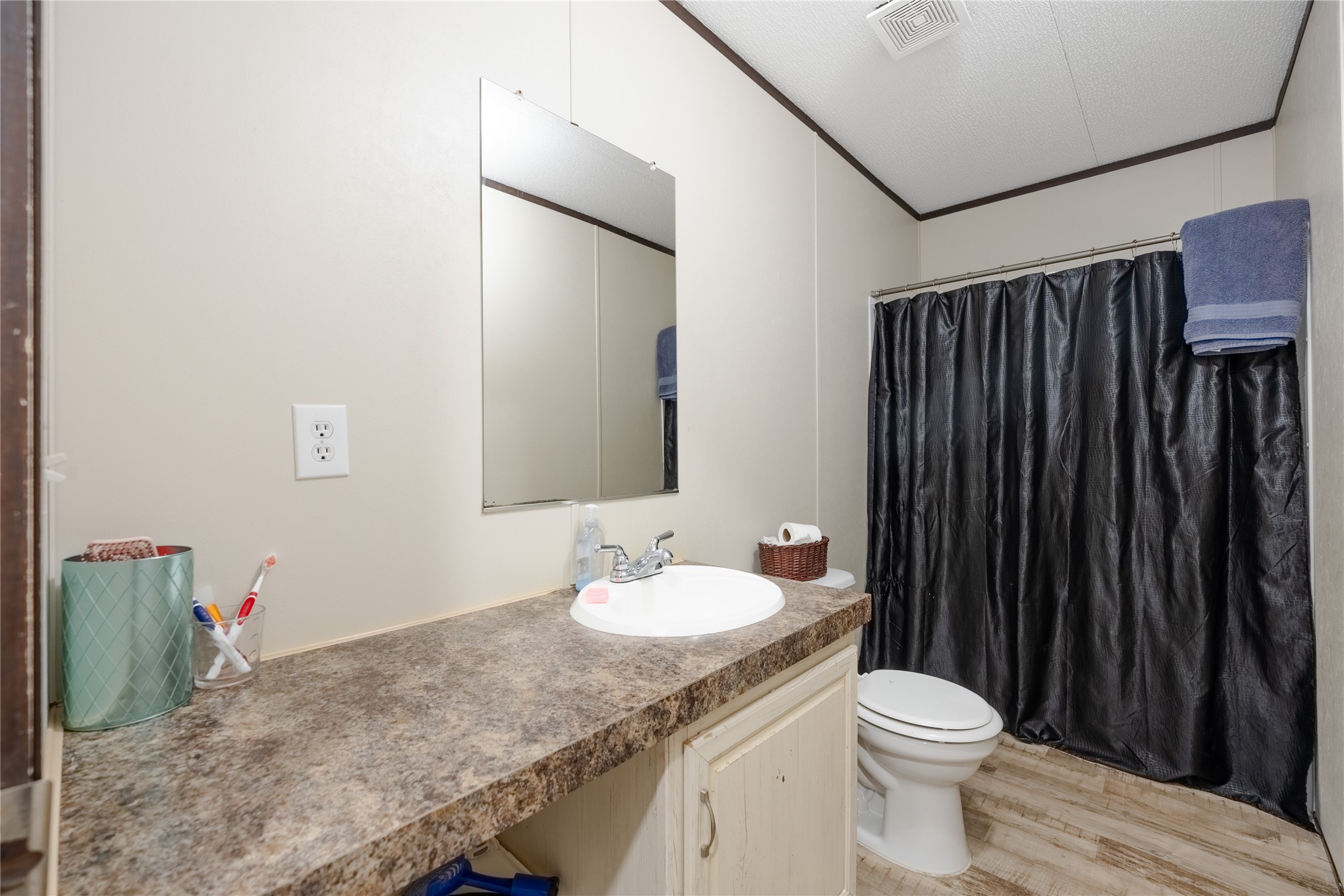 513 Duchess Pass Kyle, TX 78640 - Photo 11 of 16 a bathroom with a sink a toilet and shower