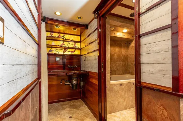 a bathroom with a sink and a bathtub