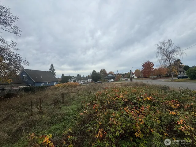 a backyard of a house with lots of green space