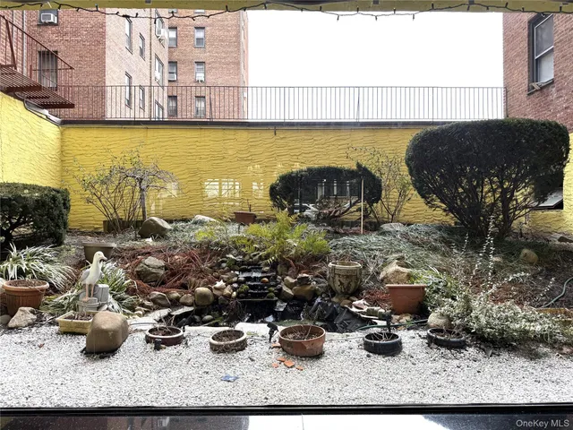 a view of a backyard