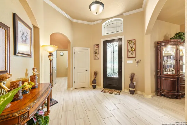 a living room with furniture