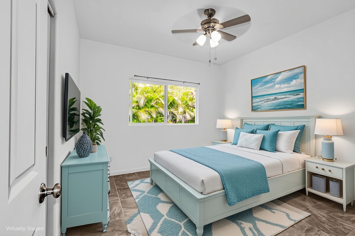 15-1136 Ama U Road Keaau, HI 96749 - Photo 18 of 25 a bedroom with a bed a dresser and chair