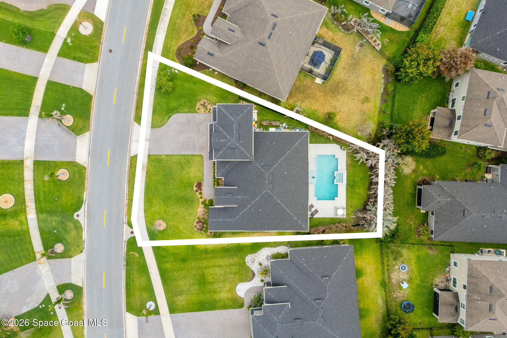 3135 Addison Drive Melbourne, FL 32940 - Photo 41 of 51 an aerial view of a house having swimming pool