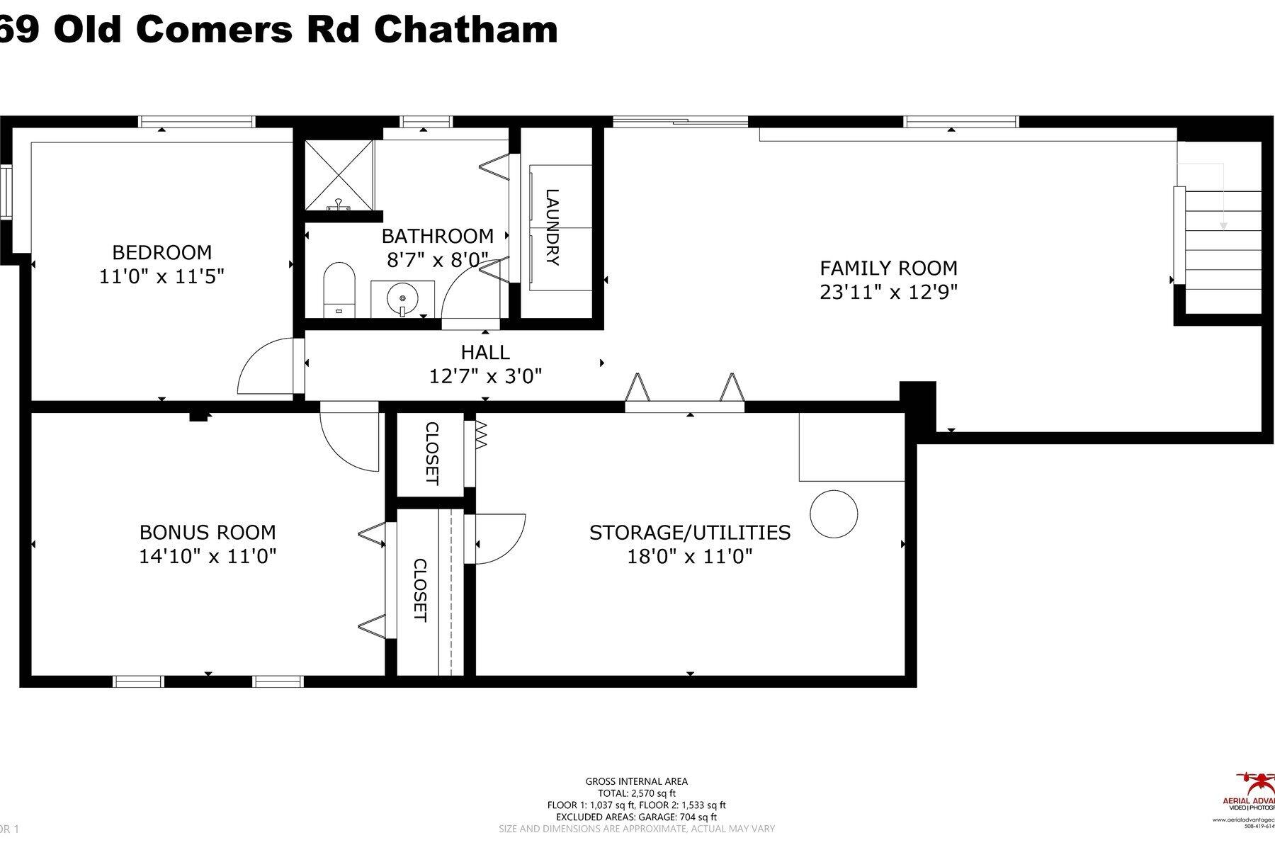 69 Old Comers Road Chatham, MA 02633 - Photo 32 of 32 Bonus rm Floor plan 3
