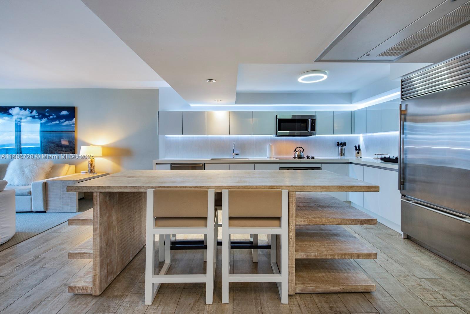 102 24th Street, Unit 1012 Miami Beach, FL 33139 - Photo 17 of 18 a kitchen with kitchen island cabinets and counter space