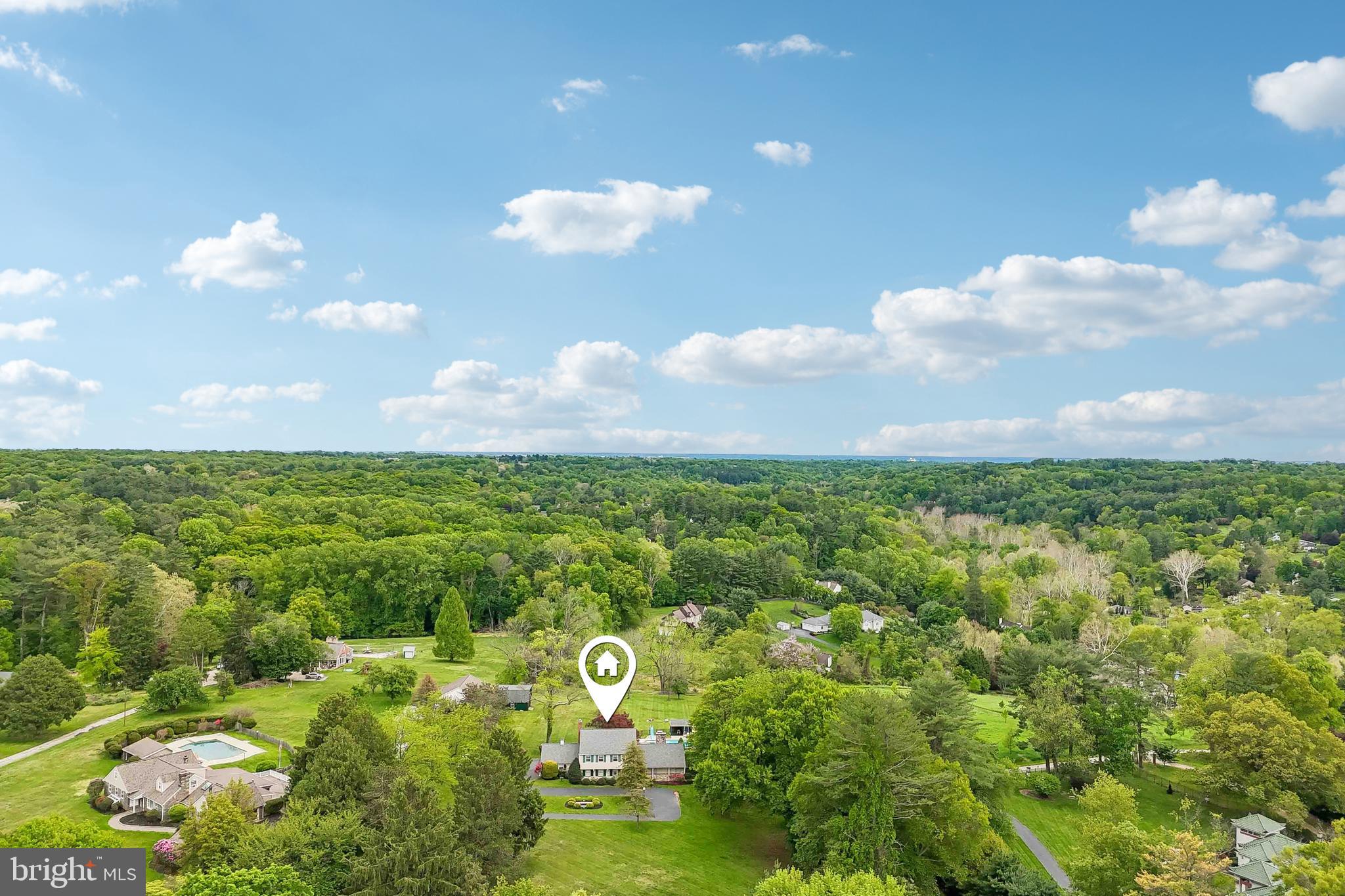 983 Palmers Mill Road Media, PA 19063 - Photo 68 of 83 Aerial view from the front of the property