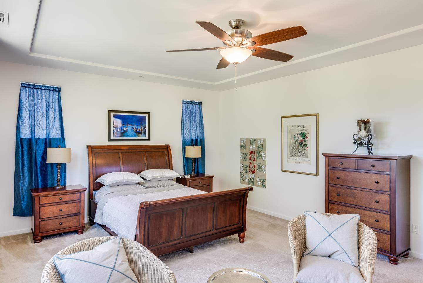 7680 MacKenzie Way Gilroy, CA 95020 - Photo 31 of 61 a bedroom with a bed and a chandelier