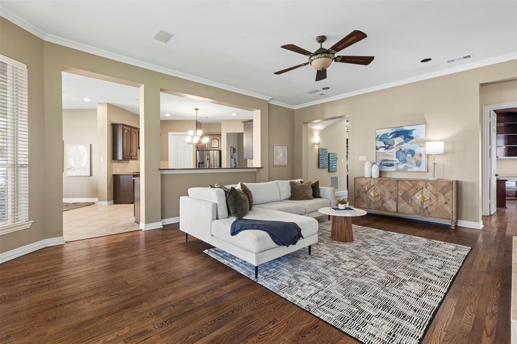 2070 Azalea Trail Irving, TX 75063 - Photo 10 of 36 a living room with furniture and a rug