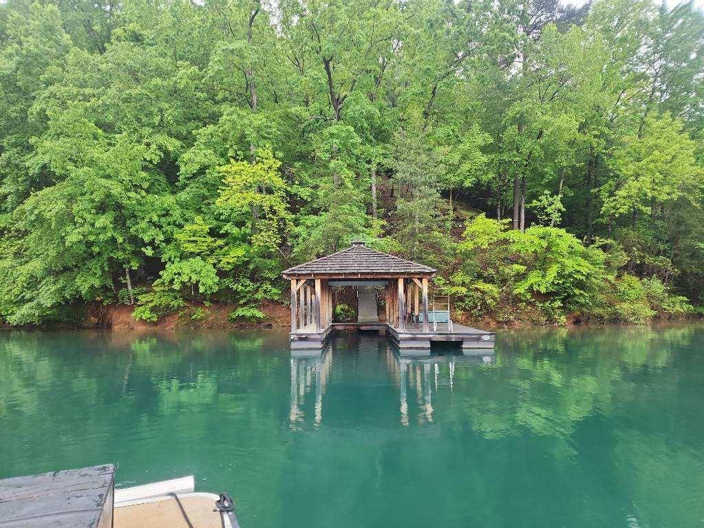 Dock in place!  View of property from Lake Keowee.