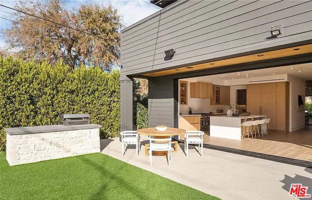 aerial view of a house with a balcony