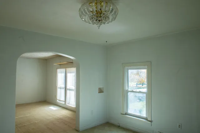 an empty room with a window