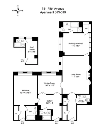 $995,000 | 781 5th Avenue, Unit 613/614/615/616/619 | Lenox Hill