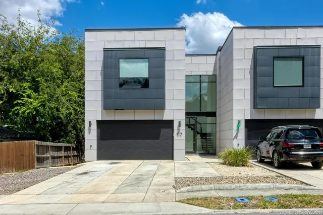 a building with trees in front of it