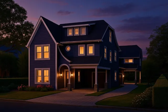 a front view of a house