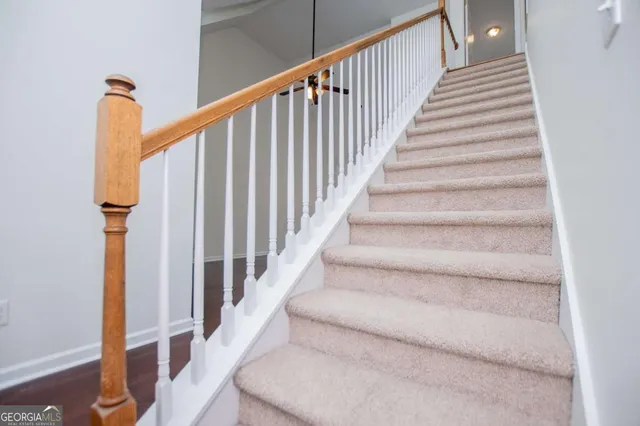 an empty room with an entrance door