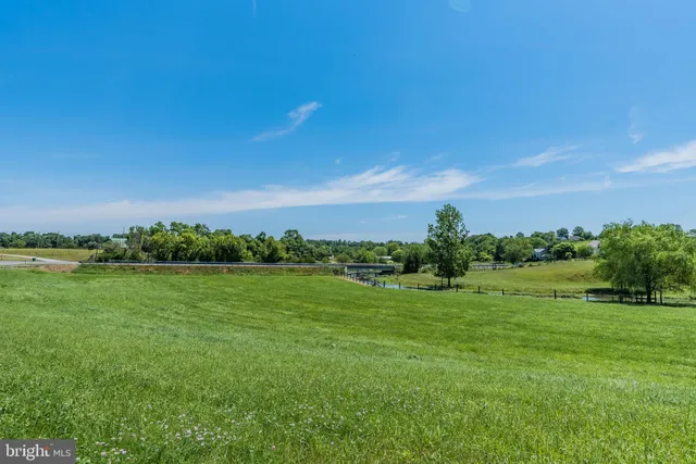 a view of a green field with clear sky