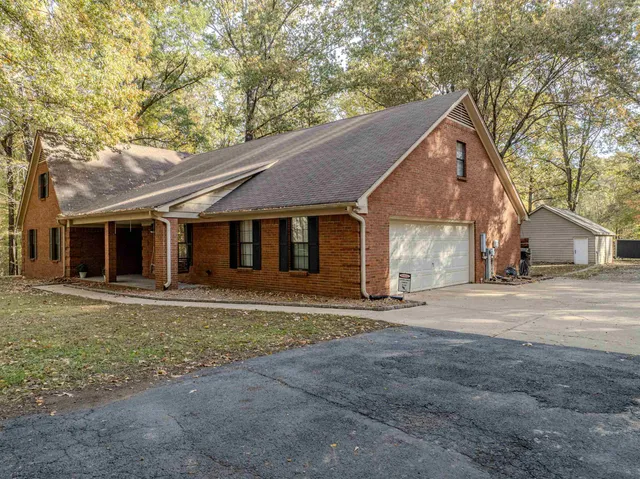 front view of a house with a outdoor space