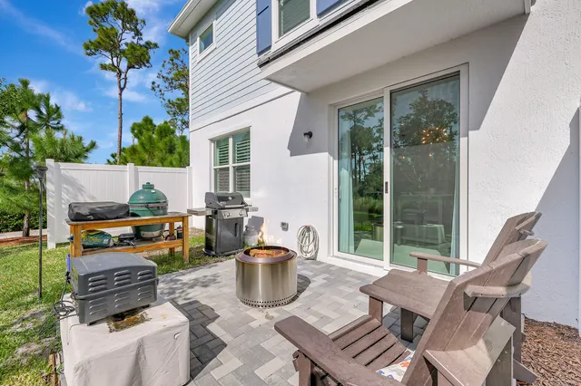 a outdoor view with a sitting space